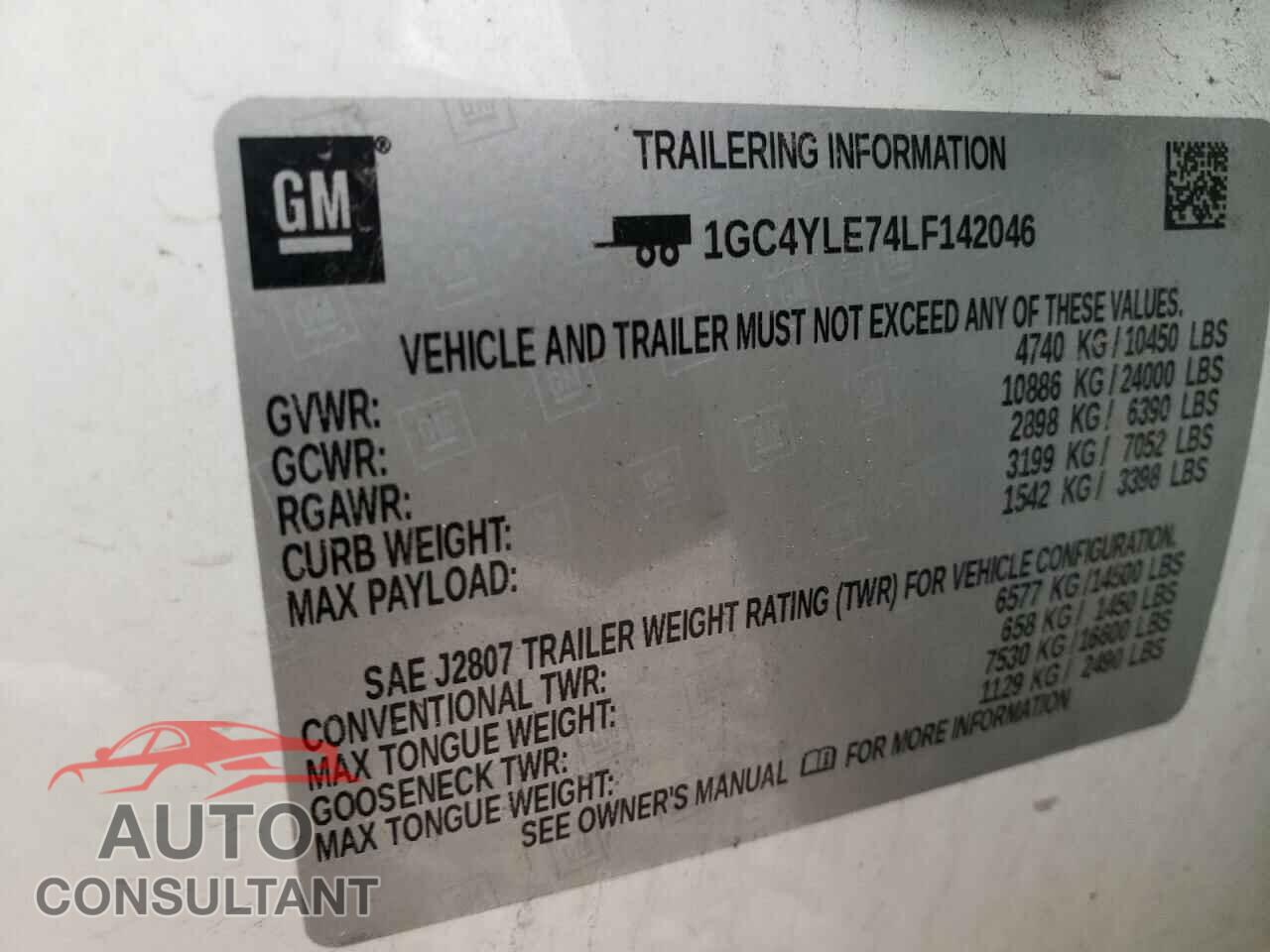 CHEVROLET SILVERADO 2020 - 1GC4YLE74LF142046