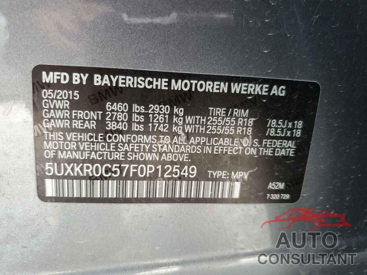 BMW X5 2015 - 5UXKR0C57F0P12549