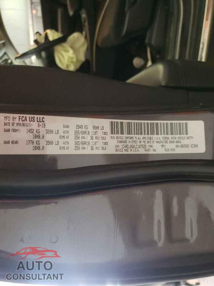 DODGE DURANGO 2020 - 1C4RDJAGXLC107525