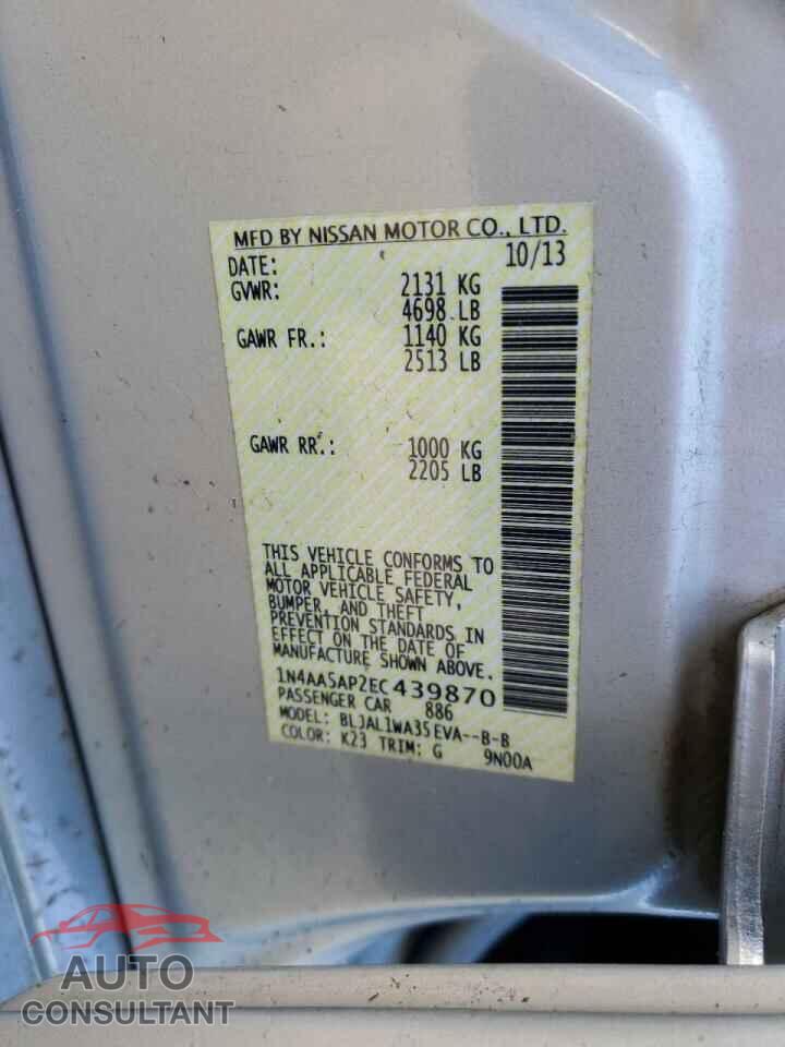 NISSAN MAXIMA 2014 - 1N4AA5AP2EC439870