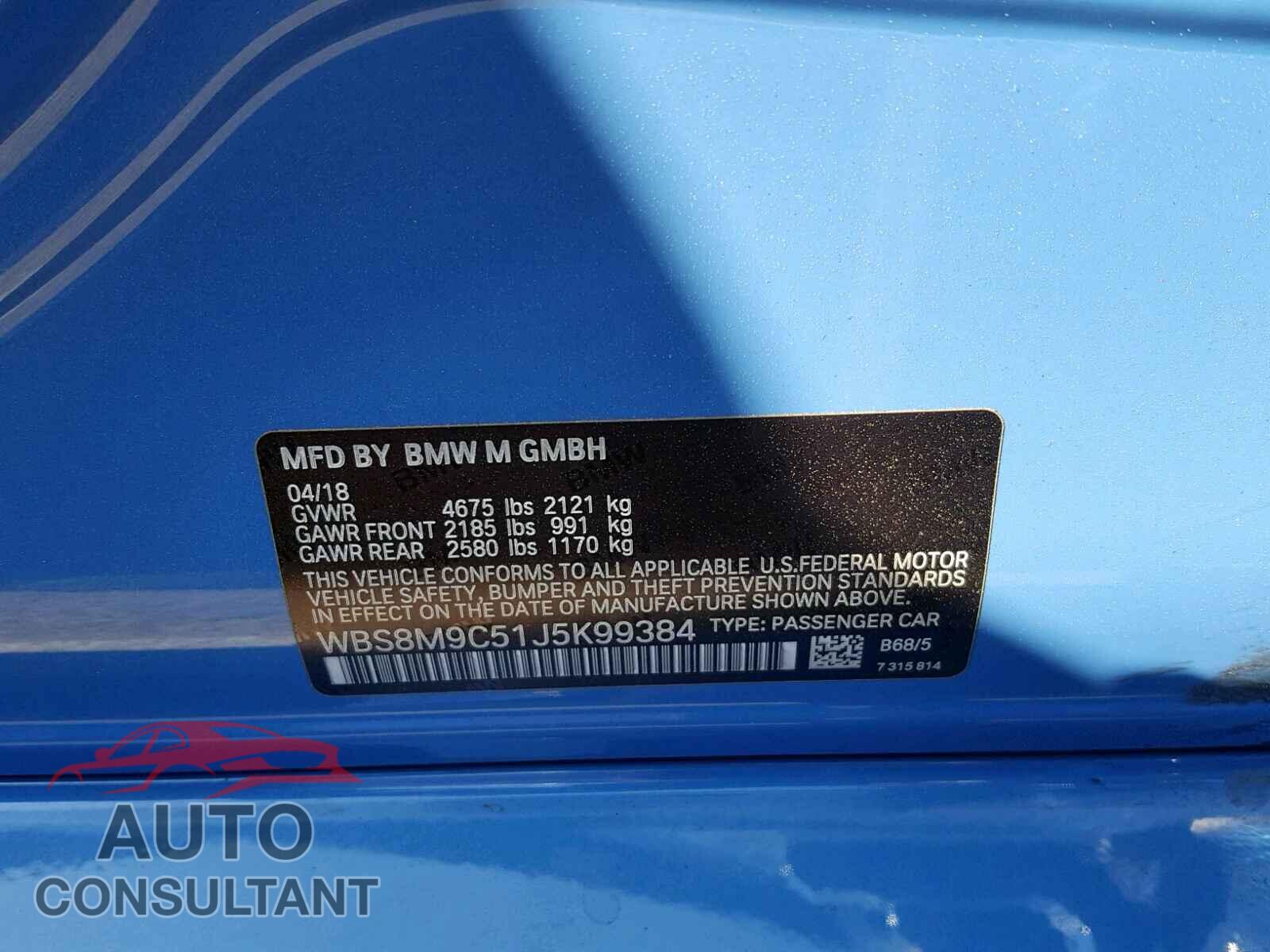 BMW M3 2018 - WBS8M9C51J5K99384