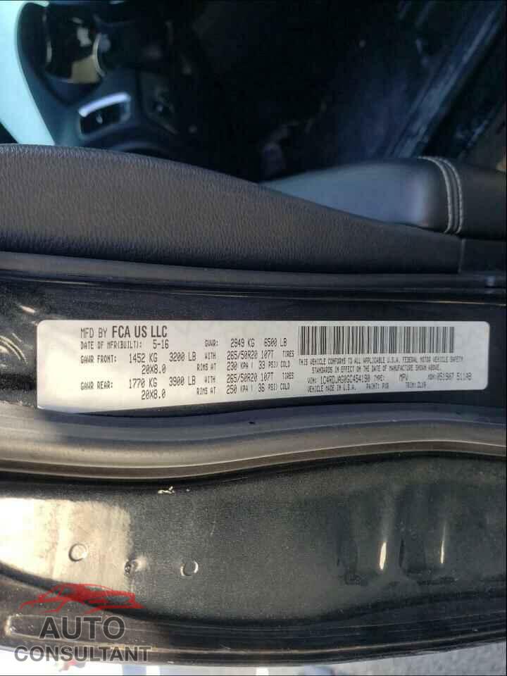 DODGE DURANGO 2016 - 1C4RDJAG0GC454190