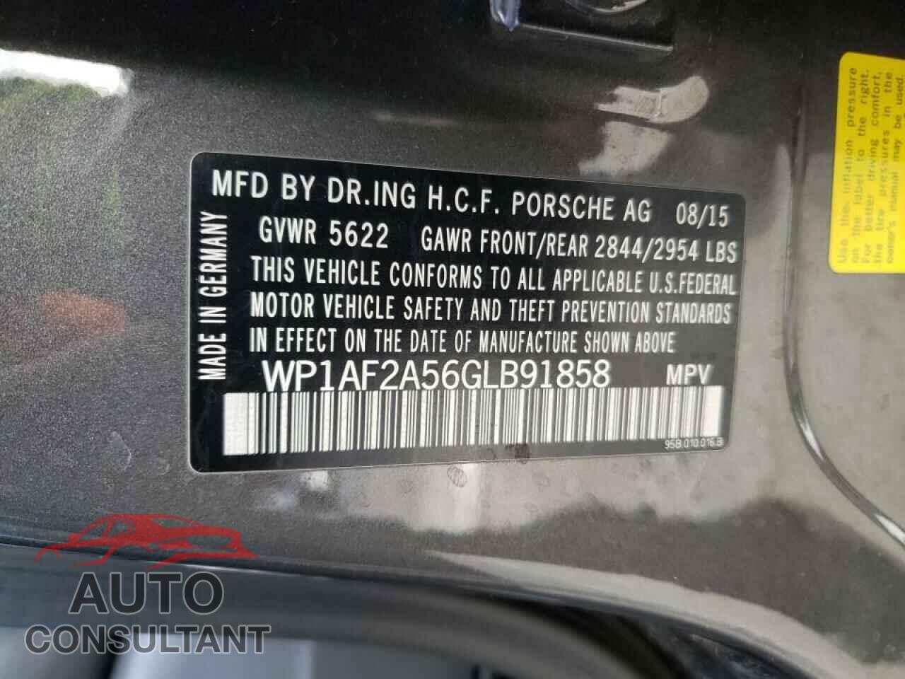 PORSCHE MACAN 2016 - WP1AF2A56GLB91858
