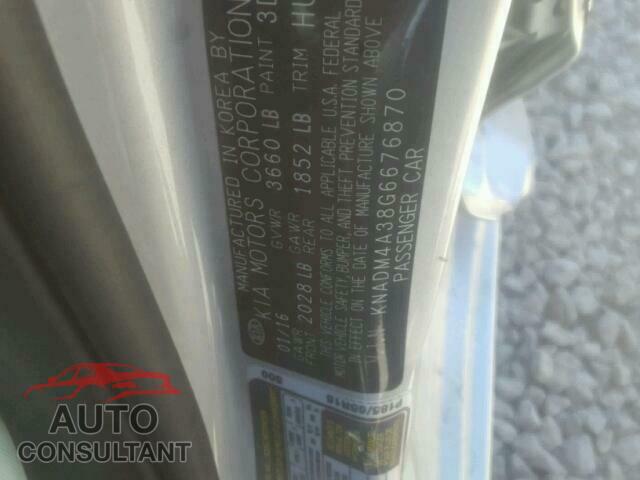 KIA RIO 2016 - KNADM4A38G6676870