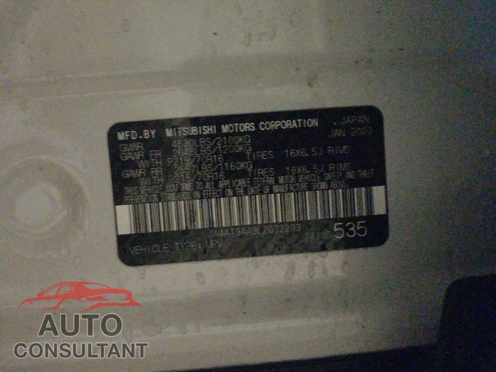 MITSUBISHI ECLIPSE 2020 - JA4AT3AA9LZ032203