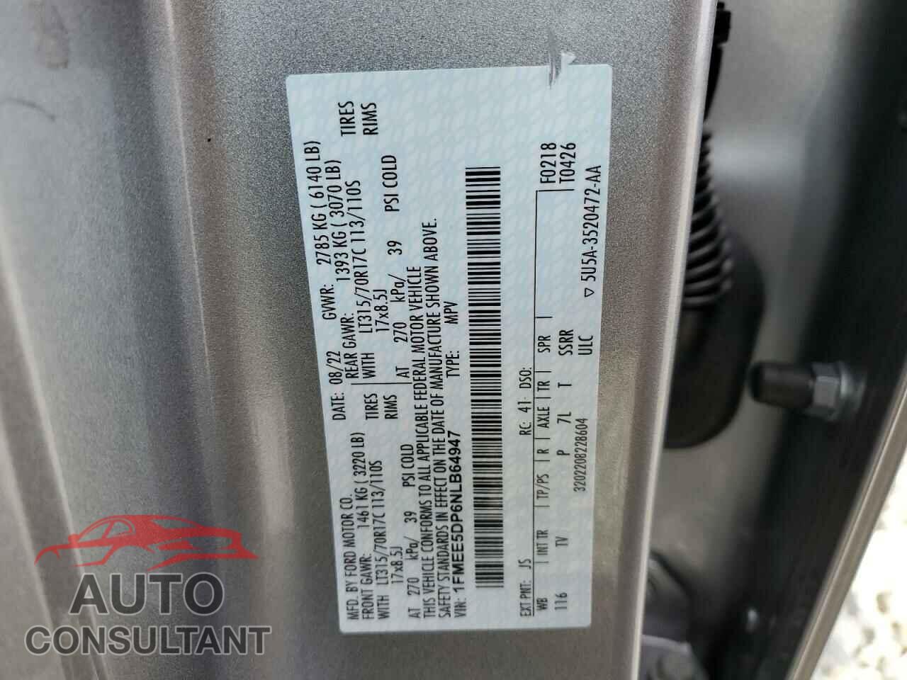 FORD BRONCO 2022 - 1FMEE5DP6NLB64947