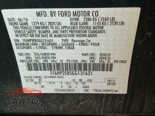 FORD TAURUS 2016 - 1FAHP2E85GG131621