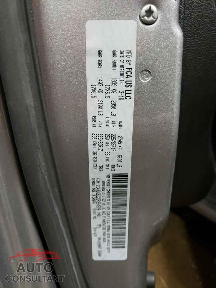 DODGE CARAVAN 2016 - 2C4RDGEG2GR334329
