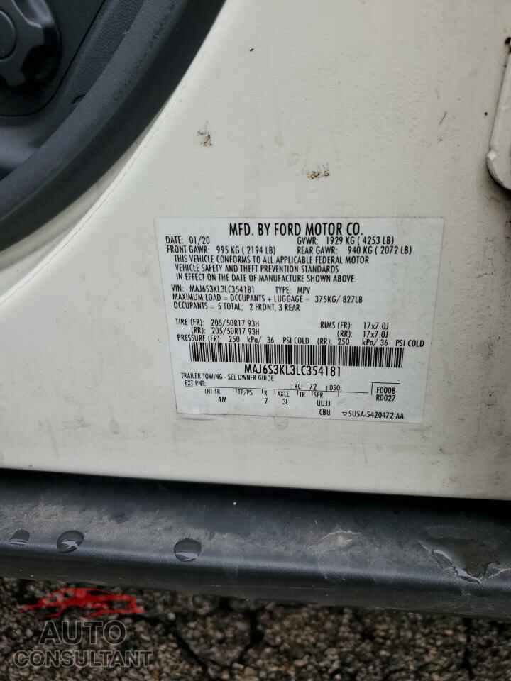 FORD ECOSPORT 2020 - MAJ6S3KL3LC354181