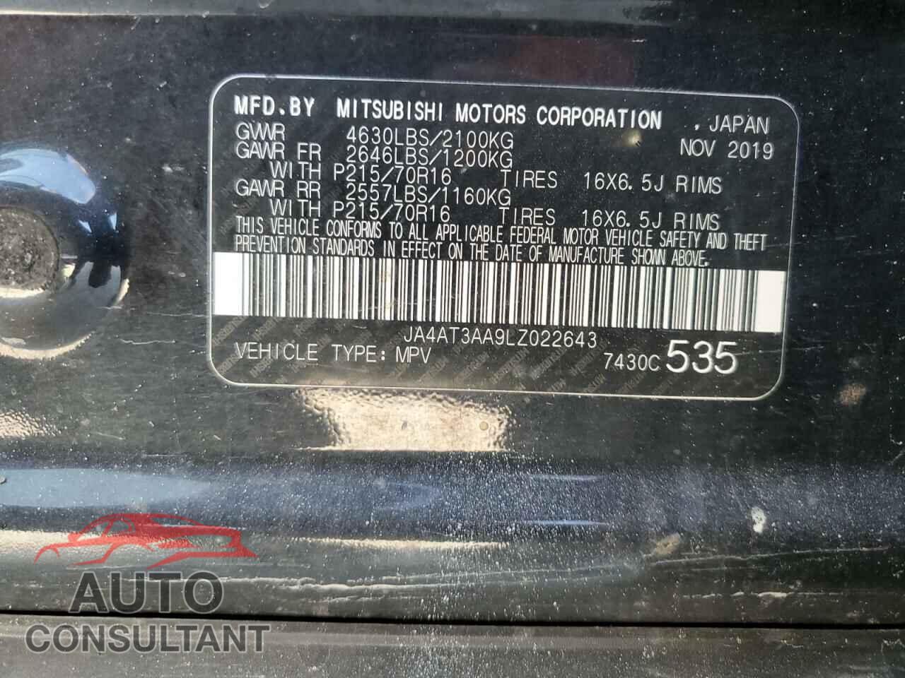 MITSUBISHI ECLIPSE 2020 - JA4AT3AA9LZ022643