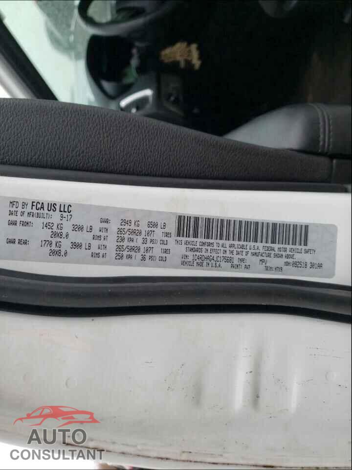 DODGE DURANGO 2018 - 1C4RDHAG4JC175681