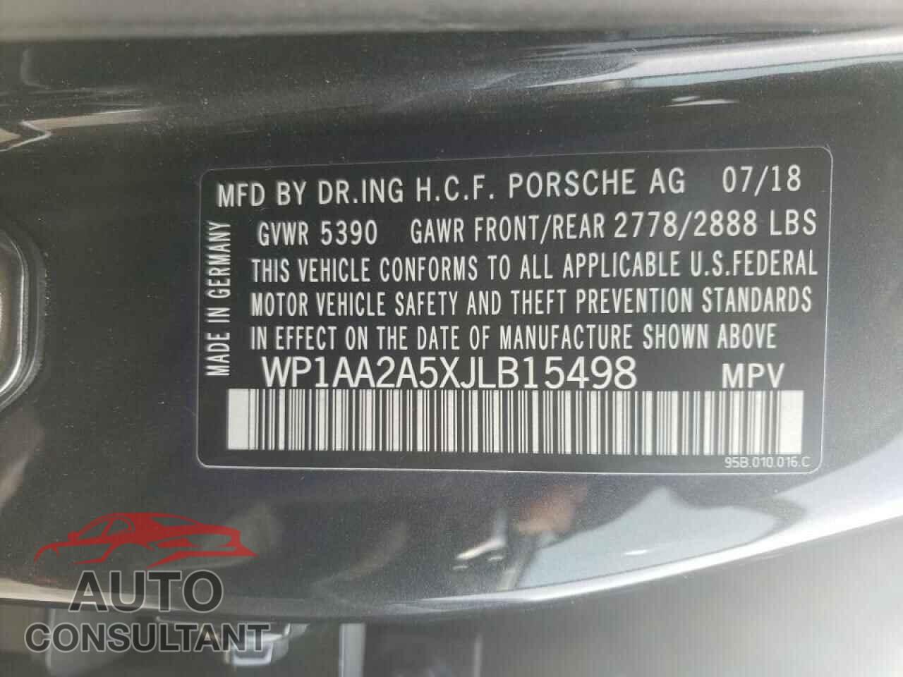 PORSCHE MACAN 2018 - WP1AA2A5XJLB15498