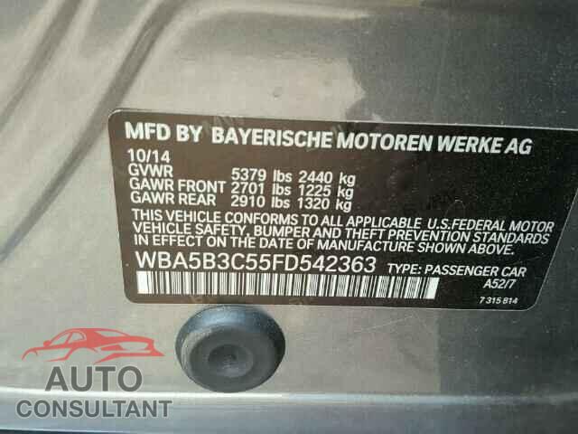 BMW 5 SERIES 2015 - WBA5B3C55FD542363