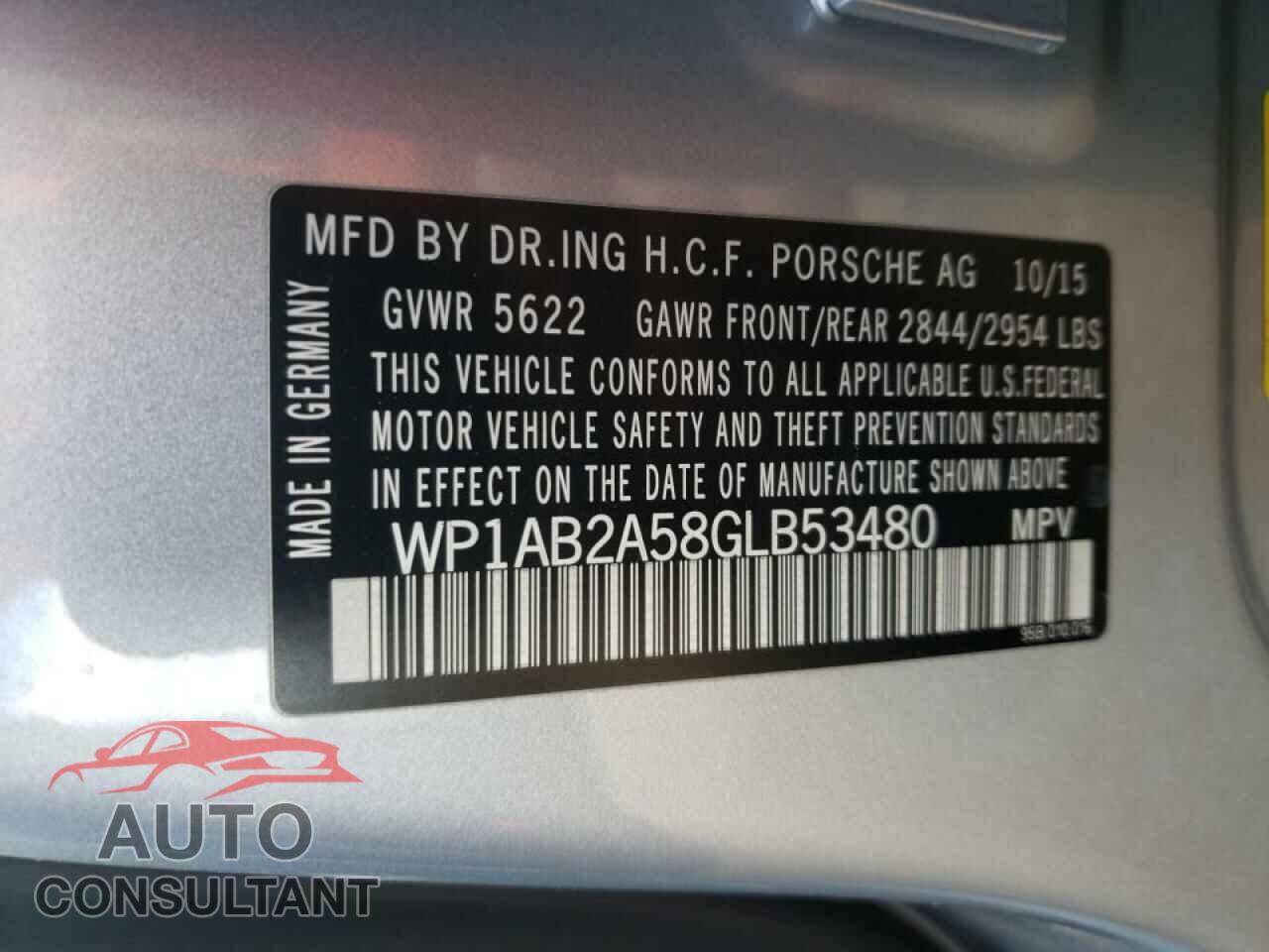 PORSCHE MACAN 2016 - WP1AB2A58GLB53480