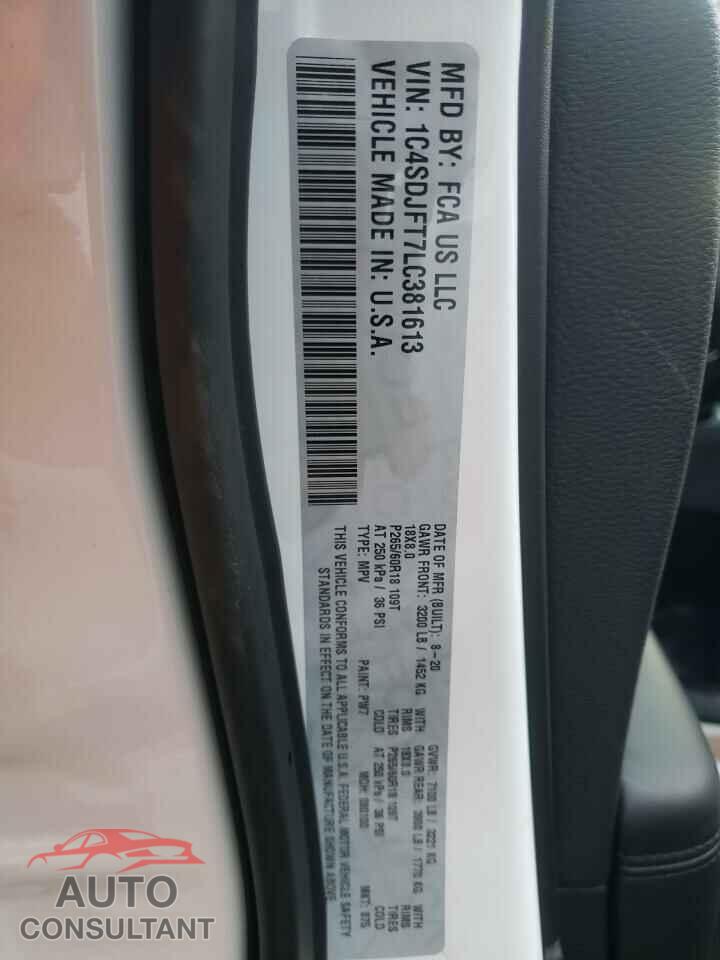 DODGE DURANGO 2020 - 1C4SDJFT7LC381613