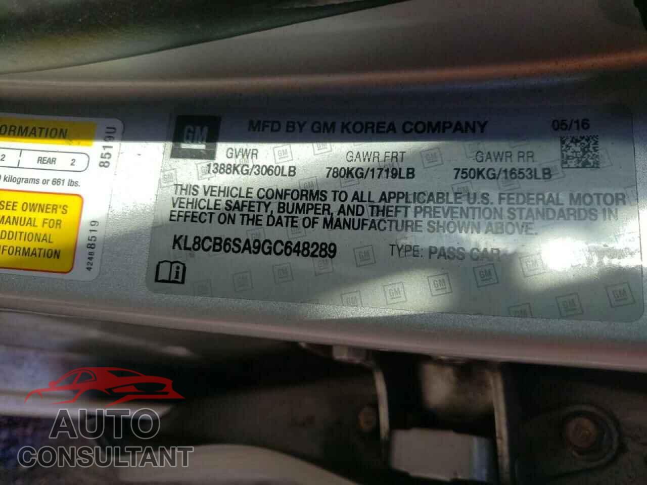 CHEVROLET SPARK 2016 - 5YFEPMAE4MP190352