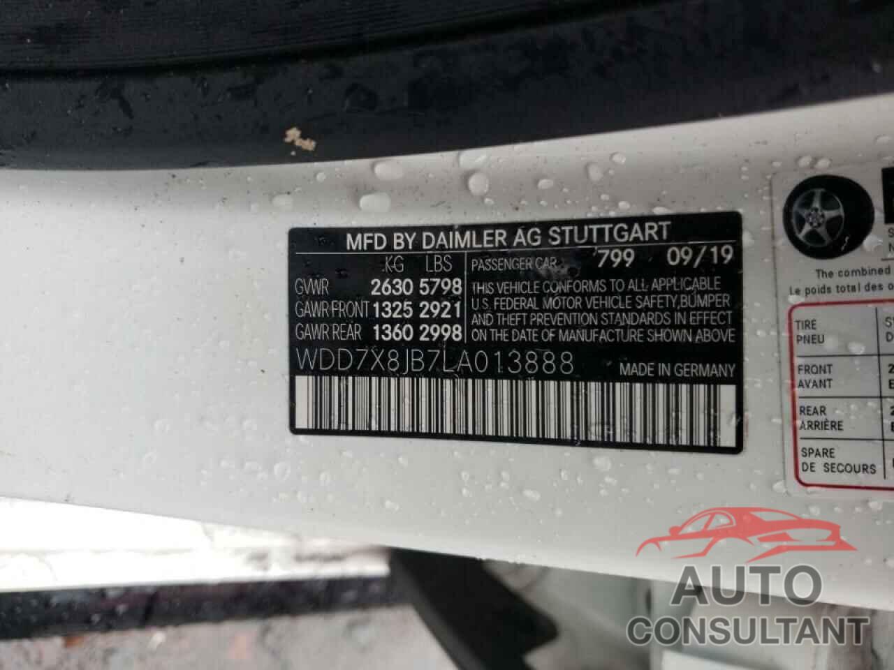 MERCEDES-BENZ GT-CLASS 2020 - WDD7X8JB7LA013888