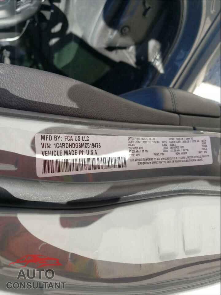 DODGE DURANGO 2021 - 1C4RDHDG8MC519478