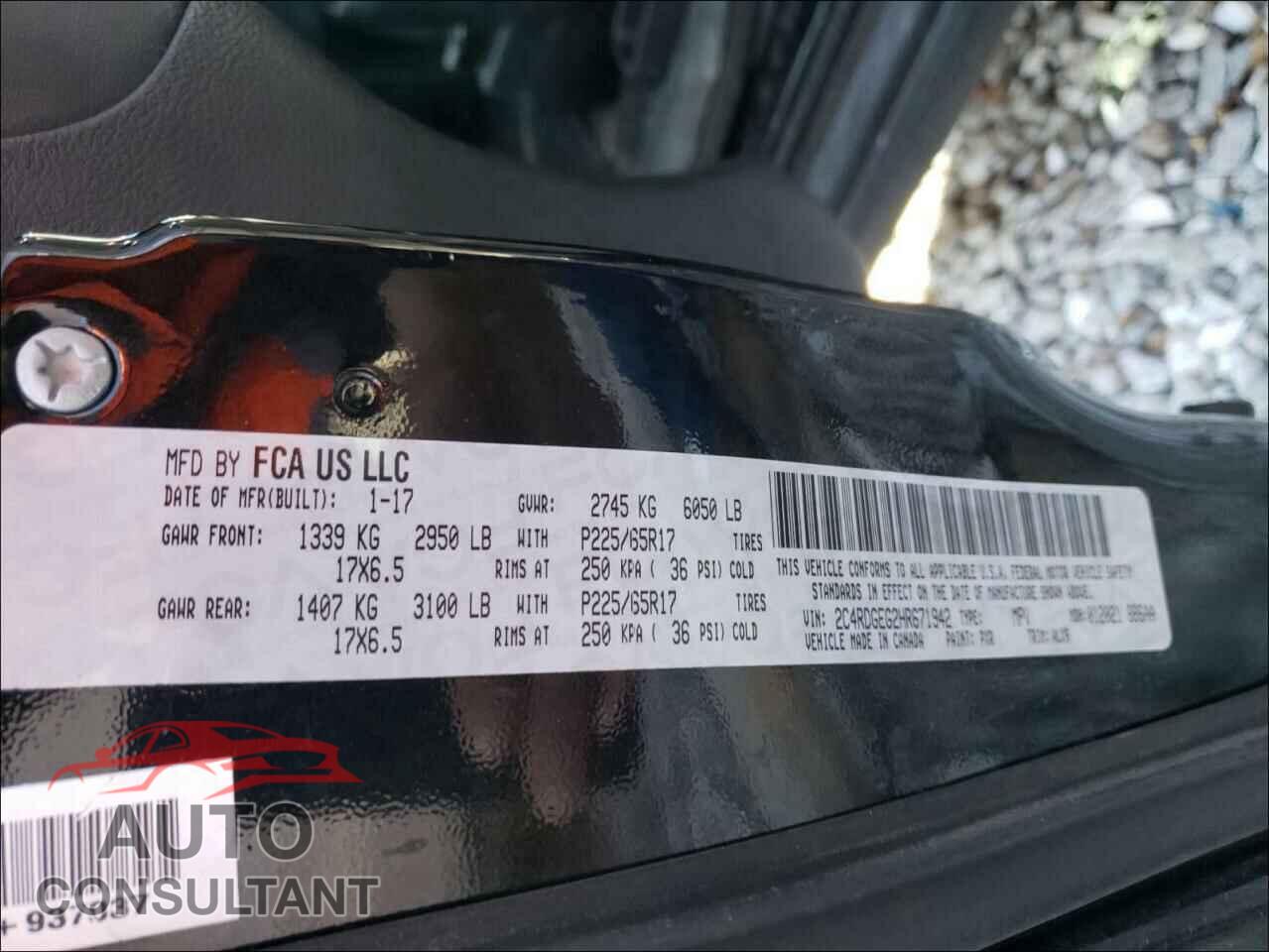 DODGE GRAND CARA 2017 - 2C4RDGEG2HR671942