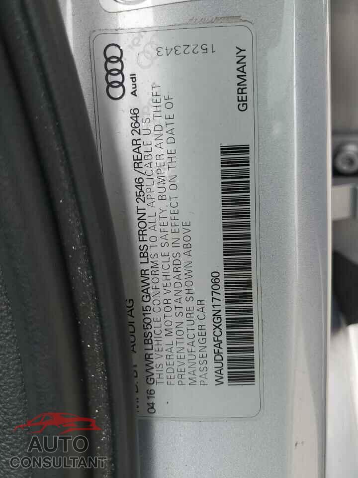 AUDI A6 2016 - WAUDFAFCXGN177060