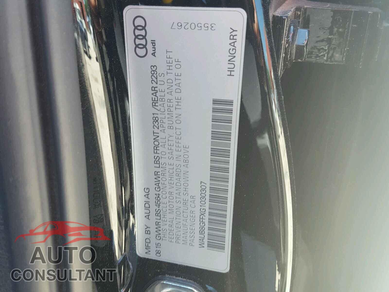 AUDI A3 2016 - WAUB8GFFXG1030307