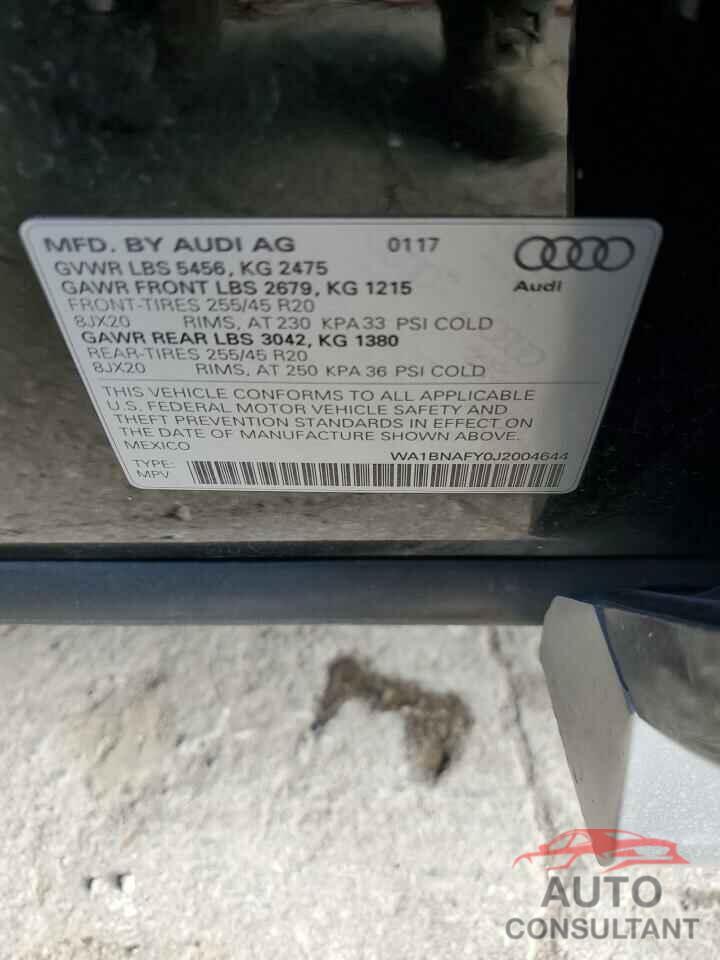 AUDI Q5 2018 - WA1BNAFY0J2004644