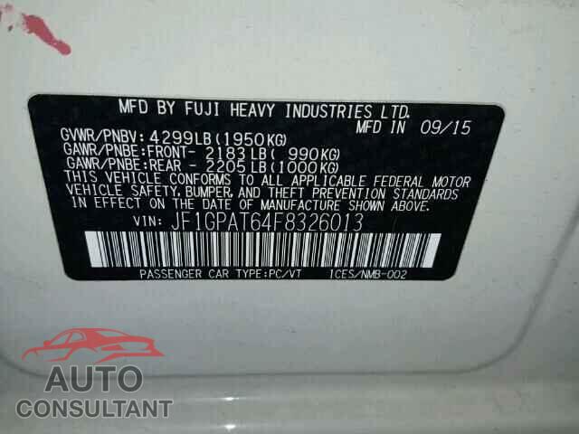 SUBARU IMPREZA 2015 - JF1GPAT64F8326013