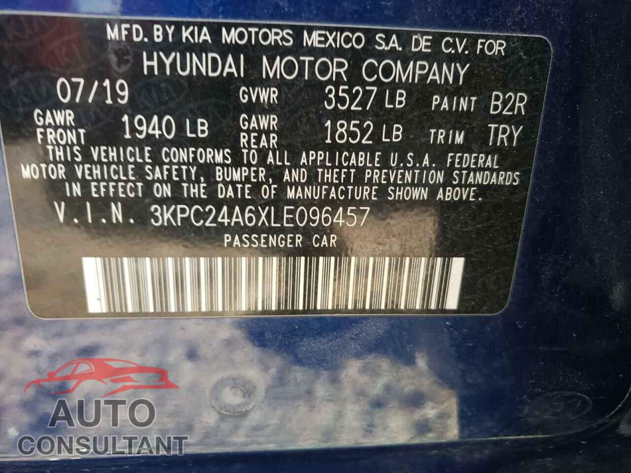 HYUNDAI ACCENT 2020 - 3KPC24A6XLE096457