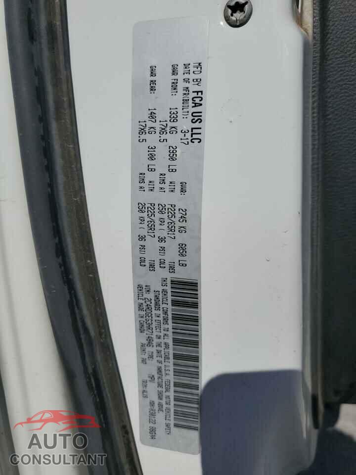 DODGE CARAVAN 2017 - 2C4RDGEG3HR714846