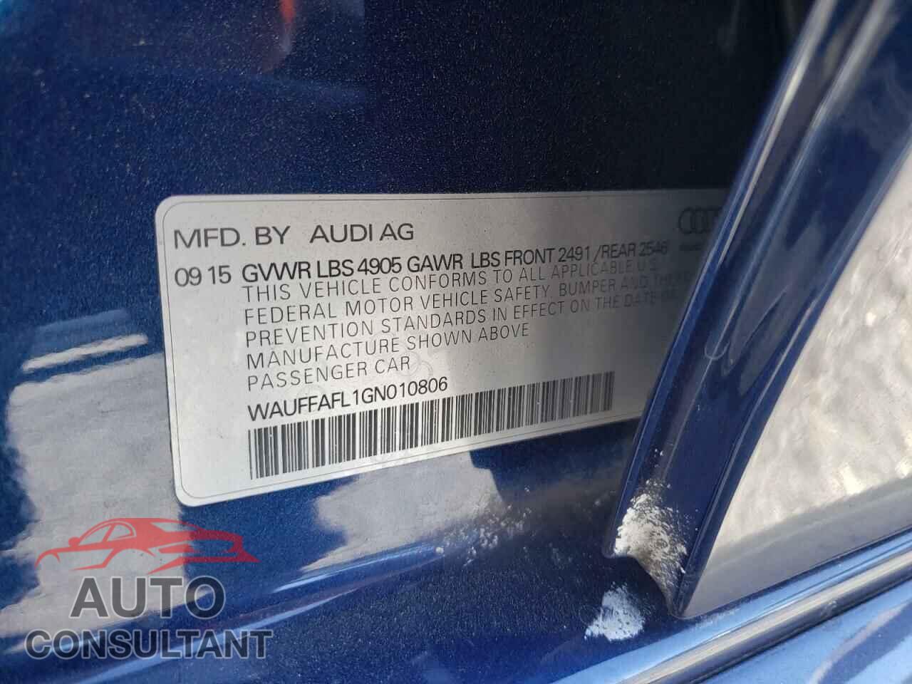AUDI A4 2016 - WAUFFAFL1GN010806