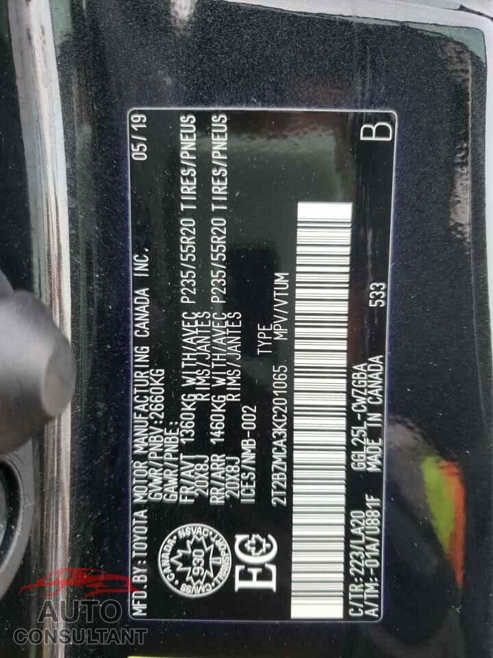 LEXUS RX350 2019 - 2T2BZMCA3KC201065