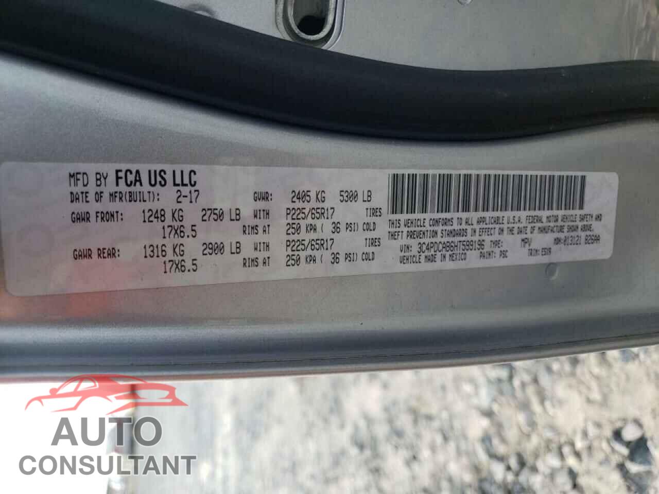 DODGE JOURNEY 2017 - 3C4PDCAB6HT599196