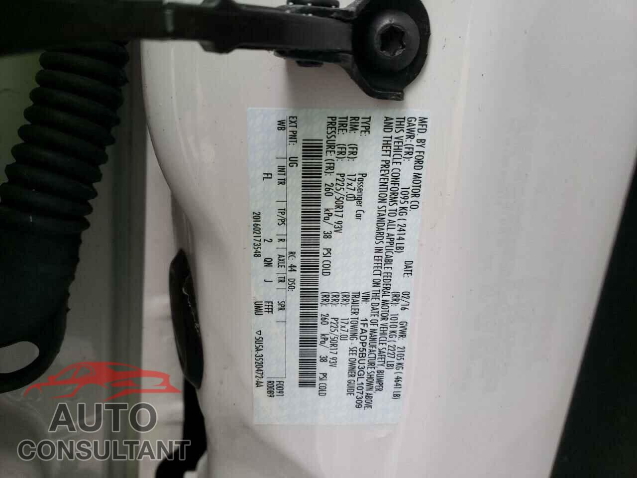 FORD CMAX 2016 - 1FADP5BU3GL107309
