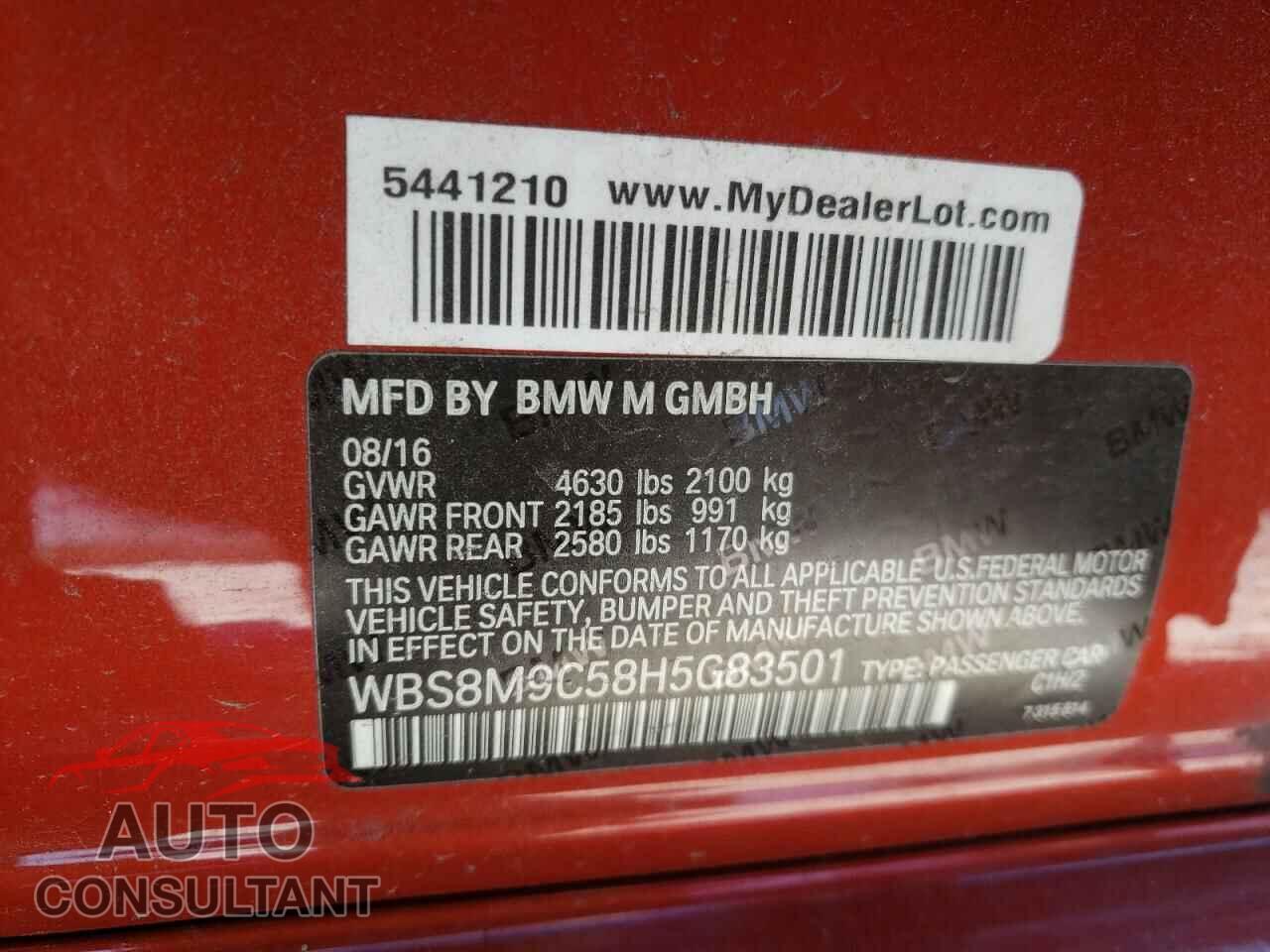 BMW M3 2017 - WBS8M9C58H5G83501
