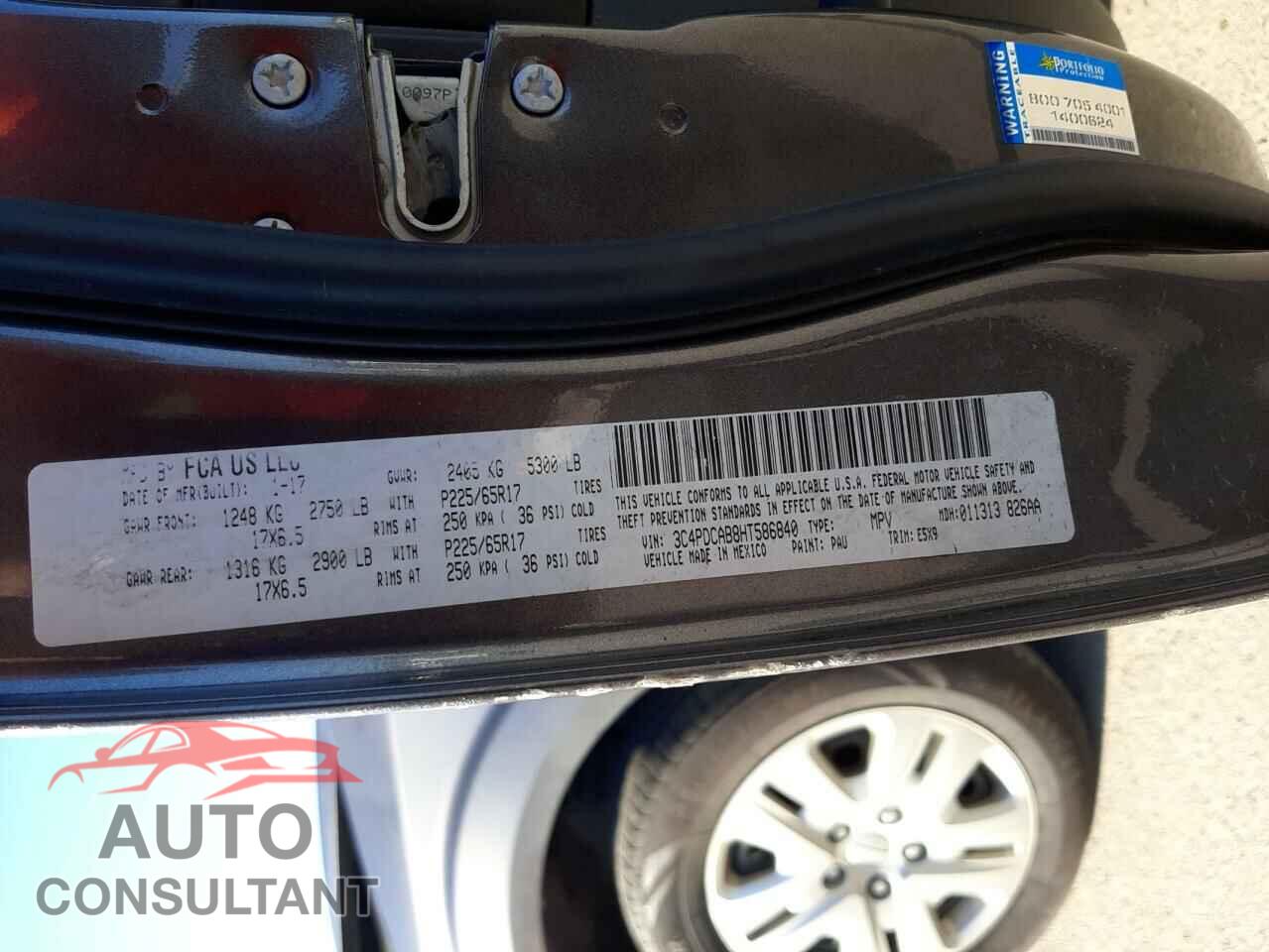 DODGE JOURNEY 2017 - 3C4PDCAB8HT586840