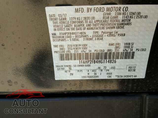 FORD TAURUS 2017 - 1FAHP2F84HG114826
