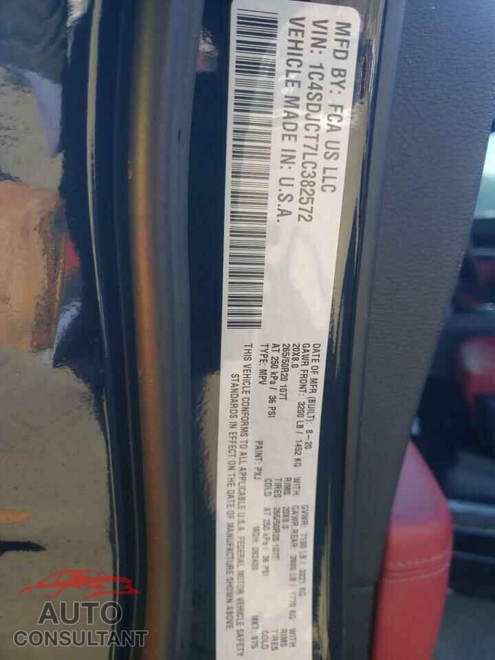 DODGE DURANGO 2020 - 1C4SDJCT7LC382572