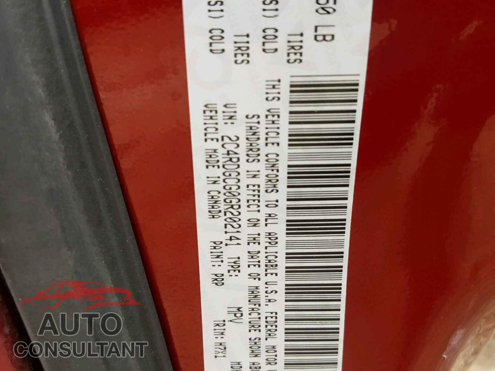DODGE CARAVAN 2016 - 2C4RDGCG0GR202141
