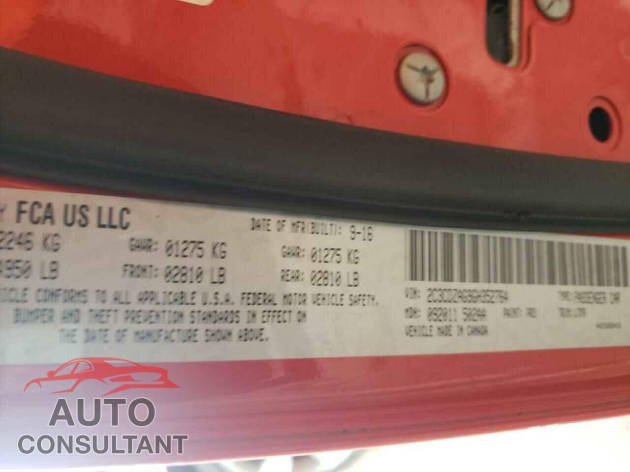 DODGE CHALLENGER 2016 - 2C3CDZAG9GH352764