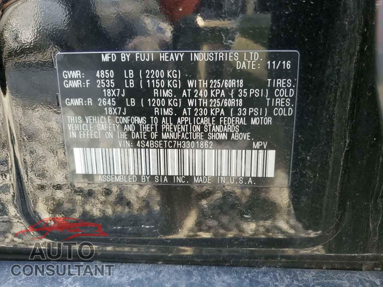 SUBARU OUTBACK 2017 - 4S4BSETC7H3301862