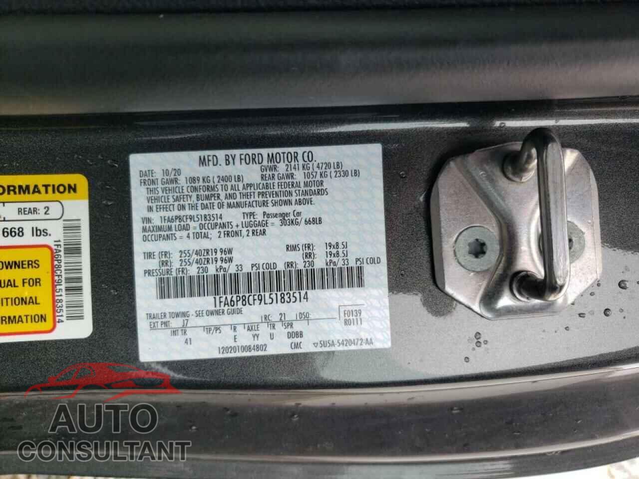FORD MUSTANG 2020 - 1FA6P8CF9L5183514