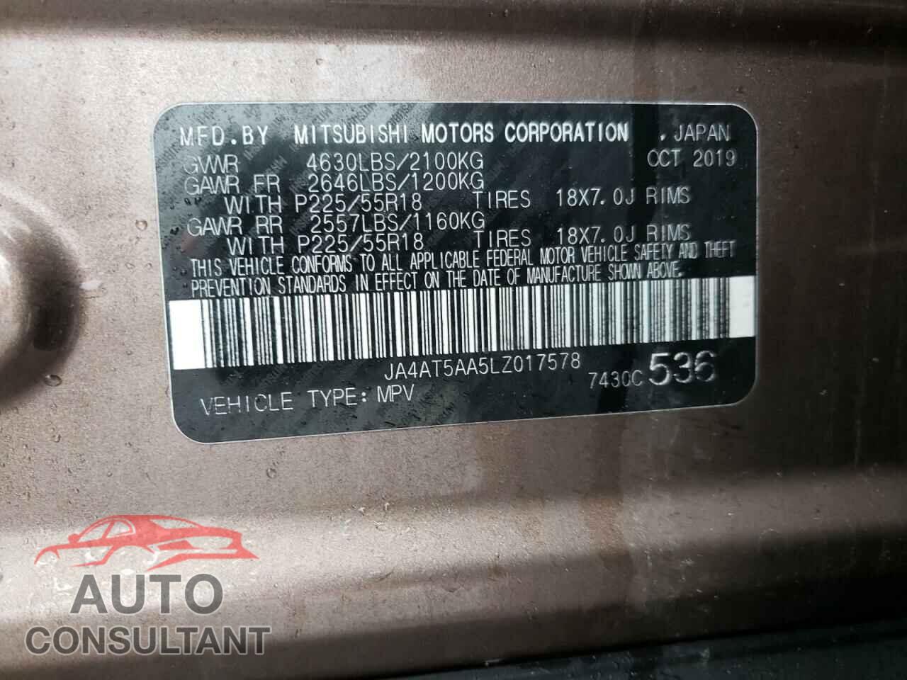 MITSUBISHI ECLIPSE 2020 - JA4AT5AA5LZ017578