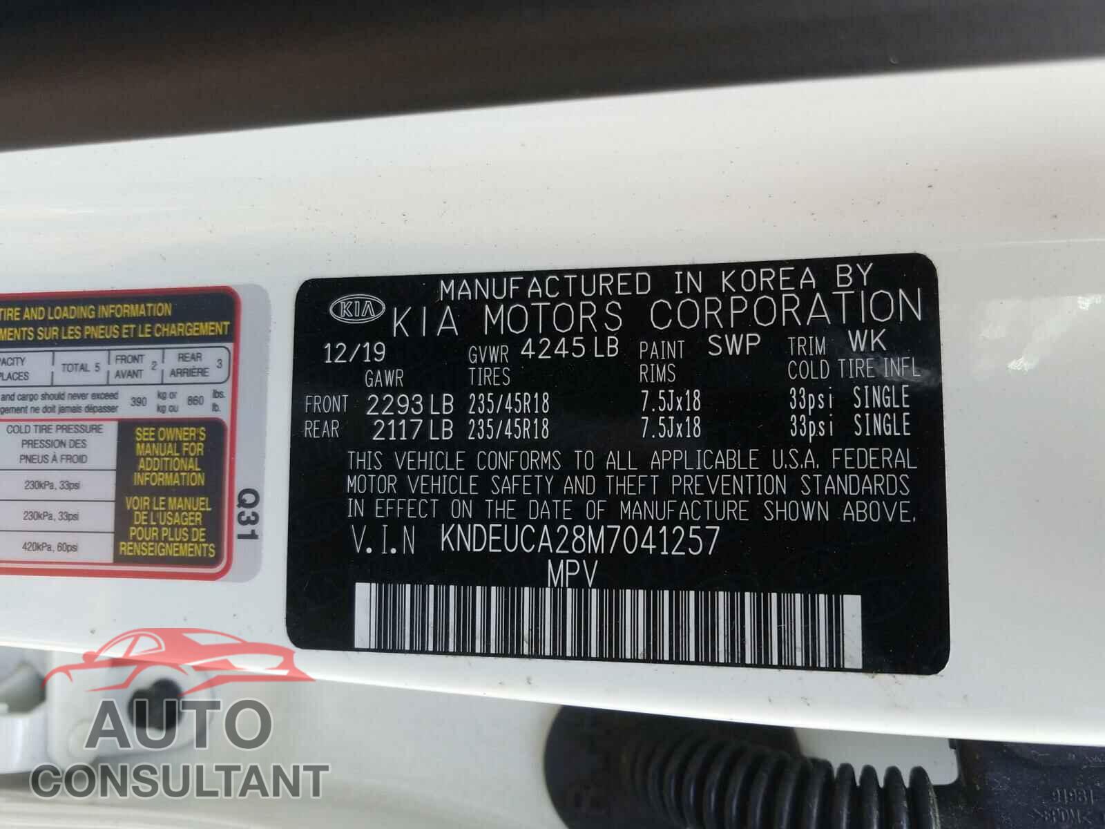 KIA SELTOS 2021 - KNDEUCA28M7041257