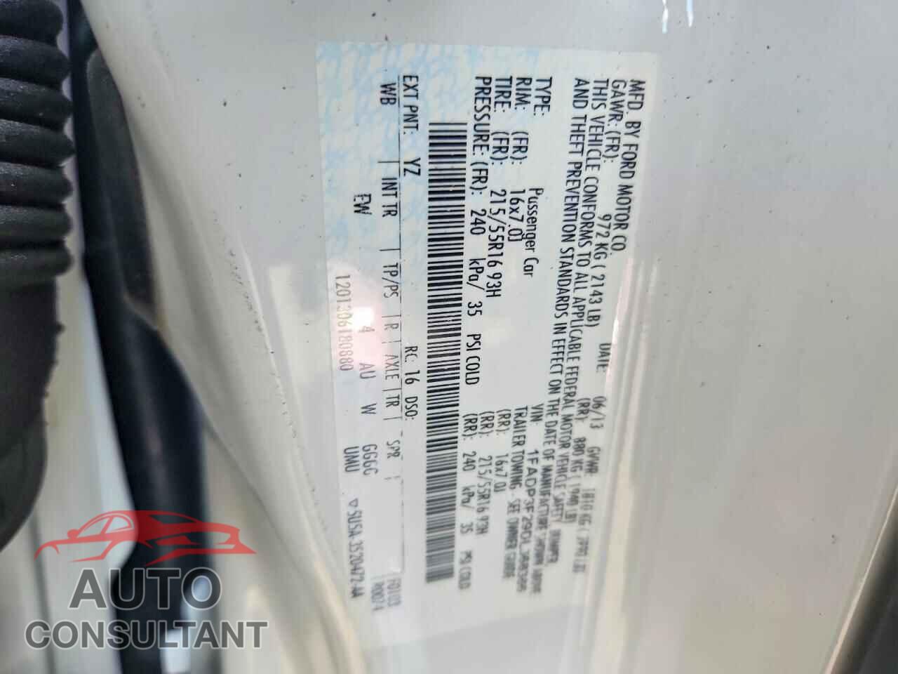 FORD FOCUS 2013 - 1FADP3F29DL368386