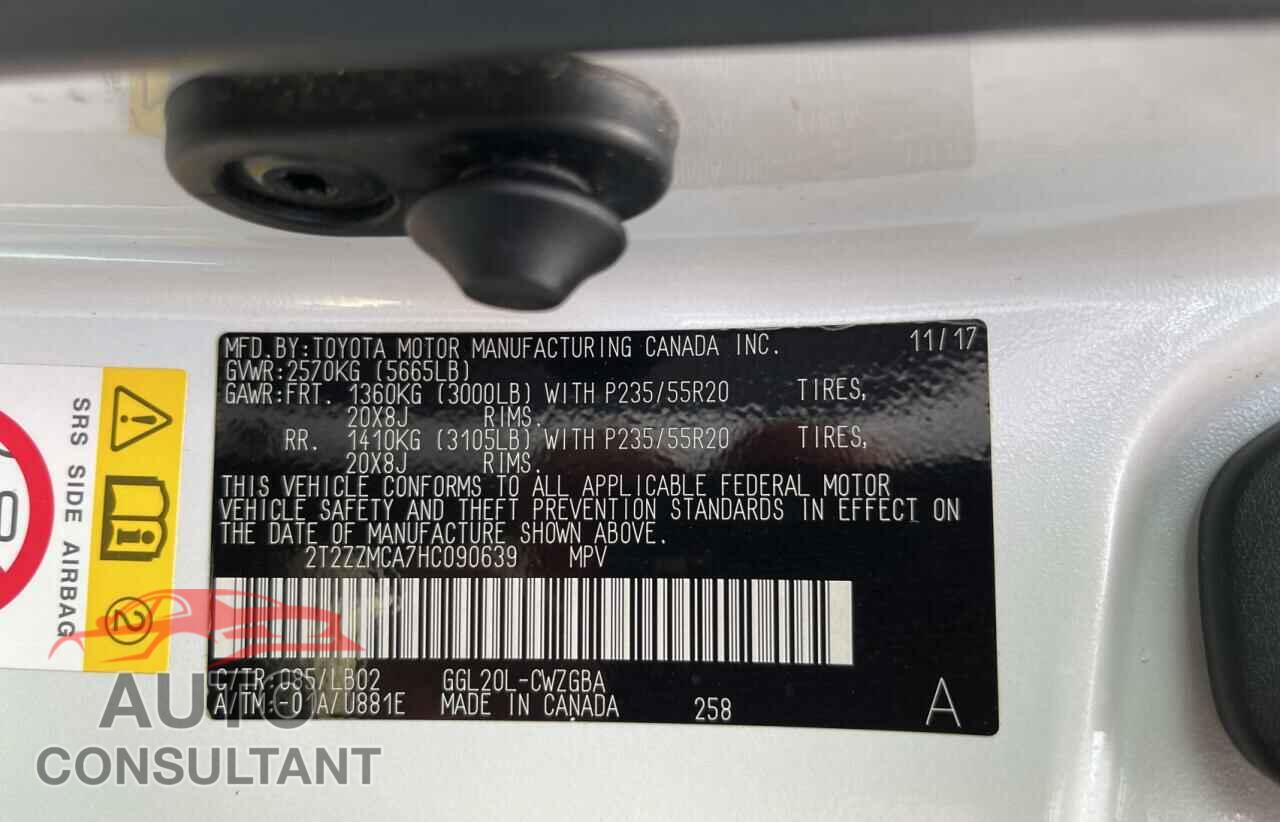 LEXUS RX350 2017 - 2T2ZZMCA7HC090639