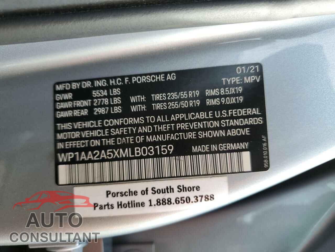 PORSCHE MACAN 2021 - WP1AA2A5XMLB03159