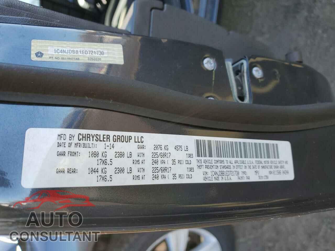 JEEP COMPASS 2014 - 1C4NJDBB1ED721730