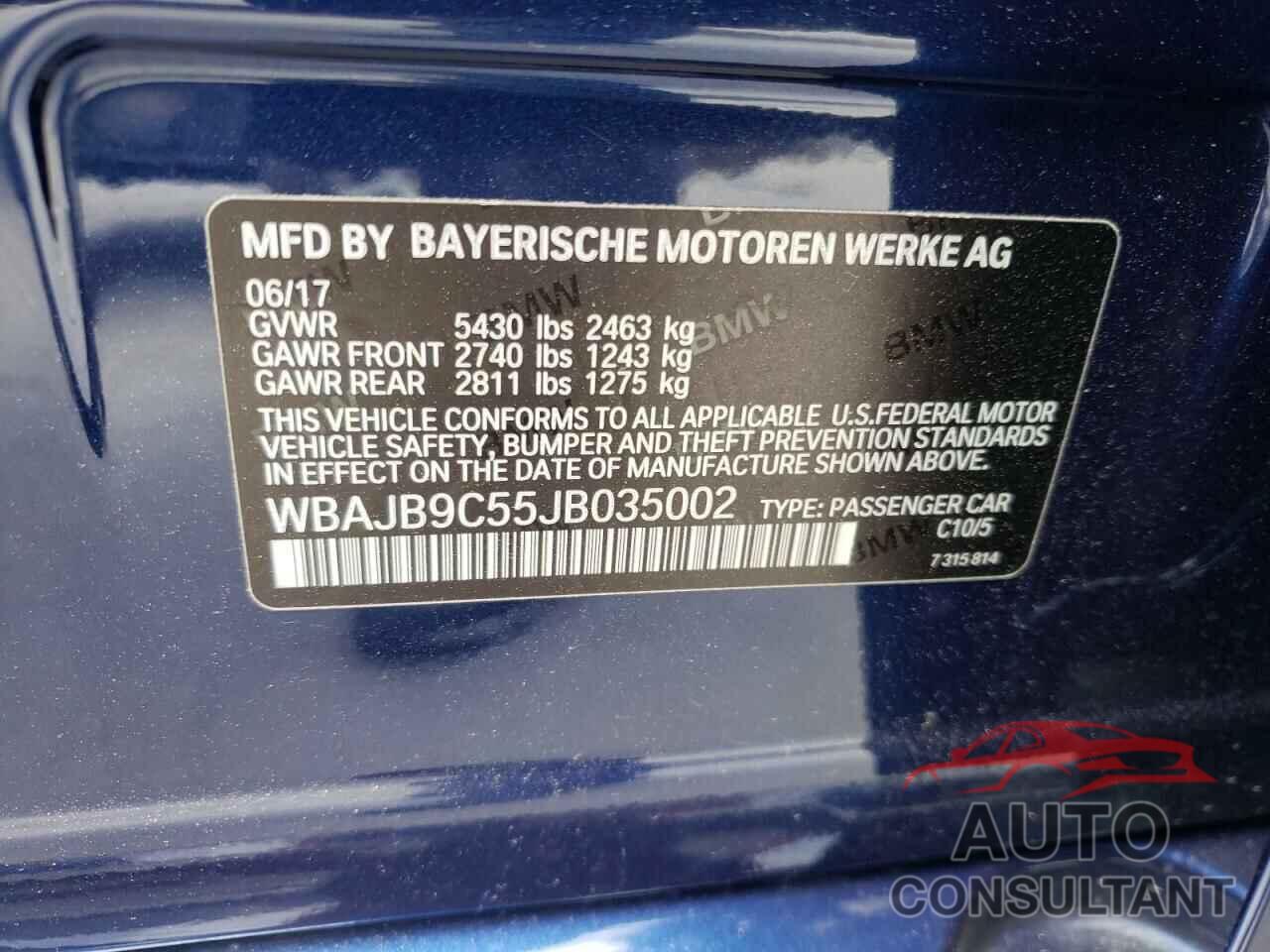 BMW M5 2018 - WBAJB9C55JB035002