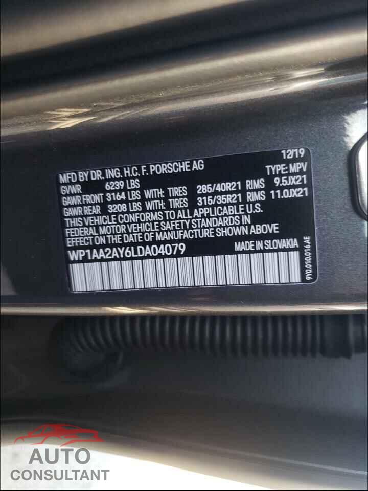 PORSCHE CAYENNE 2020 - WP1AA2AY6LDA04079