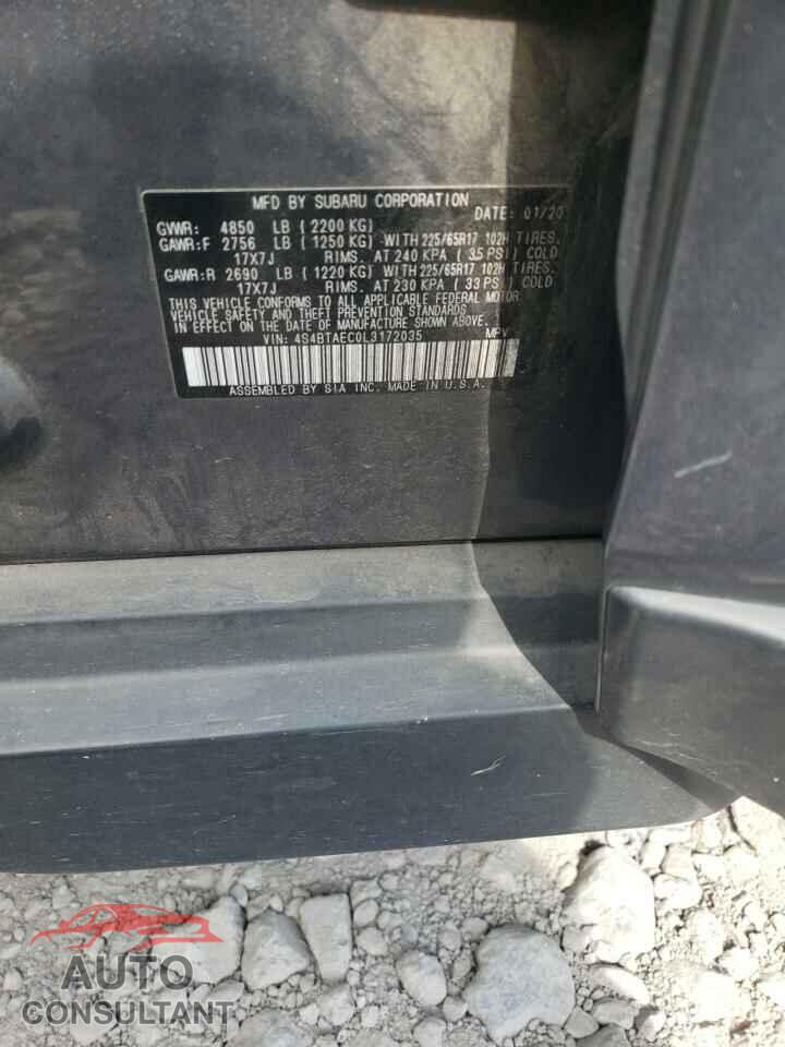 SUBARU OUTBACK 2020 - 4S4BTAEC0L3172035